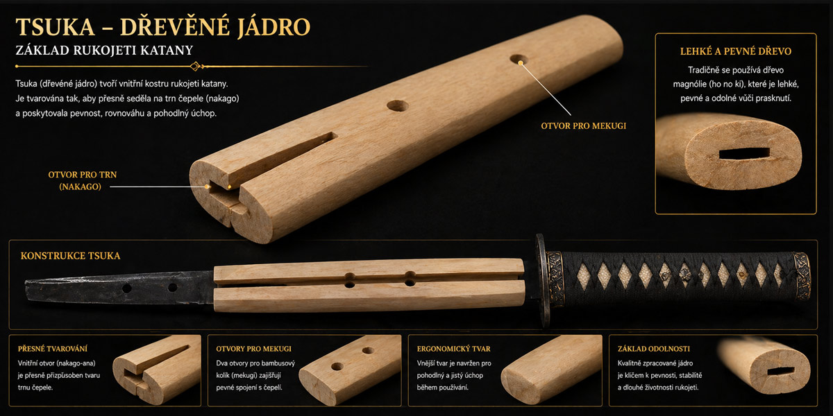 tsuka - dřevěné jádro